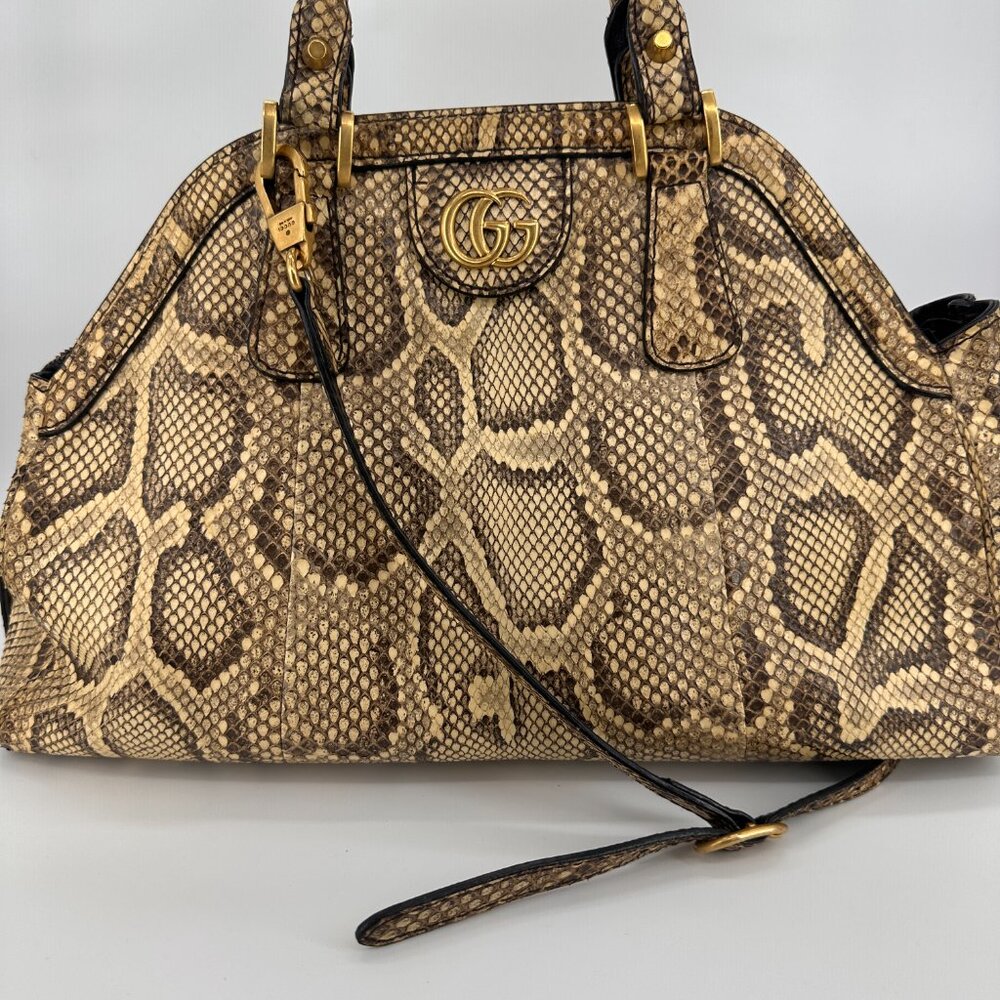 Gucci Medium Python Re(Belle) Handle Bag - image 3